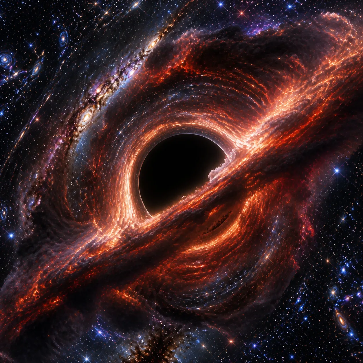 Buraco negro e um anel luminoso de estrelas, da coleção Universo do ArtSlide Collection.